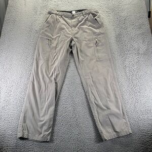 Chaps Pant Mens 34X32 Gray Cotton Cargo Carpenter Straight Leg Utility Workwear